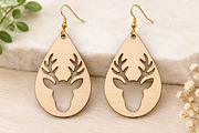 Christmas Reindeer Earrings SVG, an Object Graphic by Canvas Craft (Thumbnail 3 of 3)