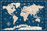 Kids World Map Vintage Vector, a Graphic by PorcuPen Works (Thumbnail 1 of 7)