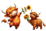 Highland Cow with Sunflowers, an Illustration by Designworld (Thumbnail 5 of 7)