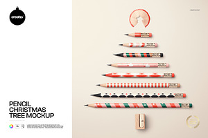 Pencil Christmas Tree Mockup, a Pens & Pencil Mockup by creatsy5