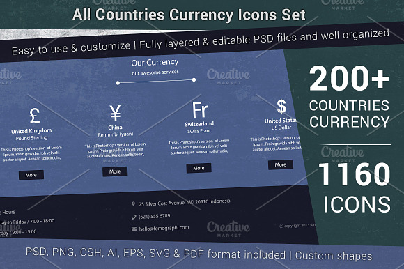 Currency Icons Set (All Countries)