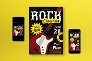 Red Gradient Rock Concert Flyer Set, a Flyer Template by graphicook (Thumbnail 2 of 6)