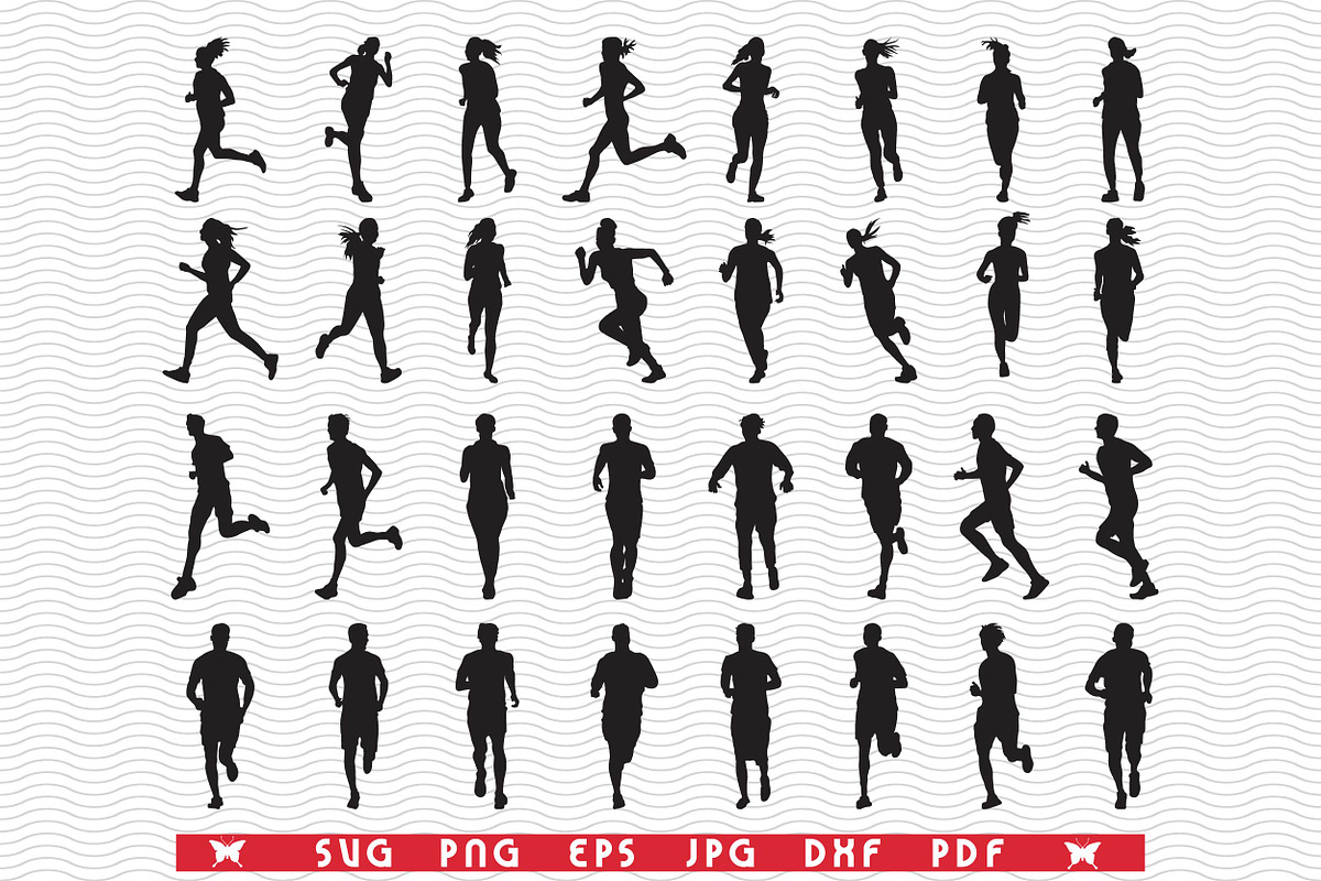 SVG Runners, Isolaited Silhouettes, an Object Graphic by DesignStudioRM (Photo 3 of 3)