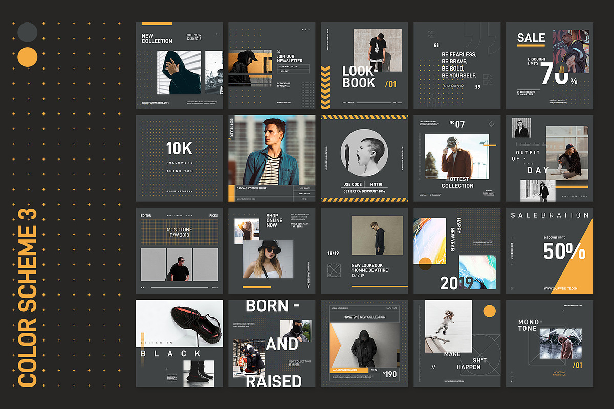 Monotone Streetwear Instagram Bundle, a Social Media Template by muhisya (Photo 9 of 9)