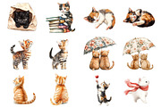 Whimsical Back View Cats Clipart, a Seasonal Illustration by CitraGraphics (Thumbnail 2 of 6)