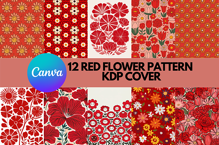 12 Flower Red Pattern