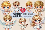 Cartoon Cupid with a bow and arrow., an Animal Illustration by KENO Mascots (Thumbnail 1 of 8)
