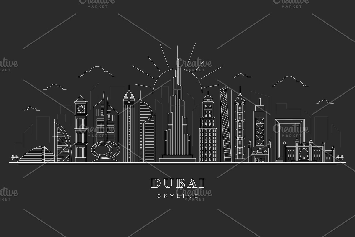 Dubai - Skyline, an Outline Icon by Uniko Studio (Photo 3 of 6)