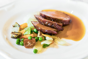 Roast with side dish of Vegetables, a Food & Drink Photo by KYNA STUDIO