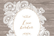 Vector floral lace frame, an Illustration by designloverstudio (Thumbnail 1 of 3)