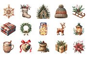 Rustic Winter Christmas Clipart, an Illustration by Designking (Thumbnail 2 of 5)