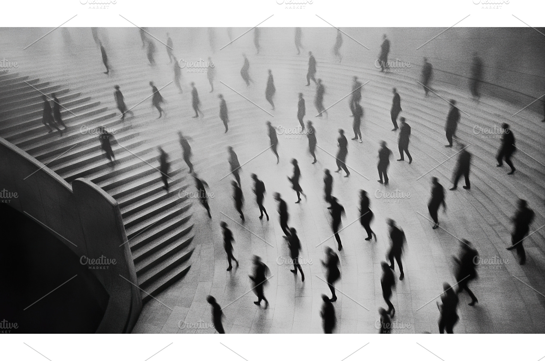 Blurred crowd, Figures Walking in, an Abstract Photo by Lermont51