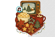 A Cozy Christmas Watercolor Collecti, an Illustration by Cute Little Workshop (Thumbnail 2 of 5)