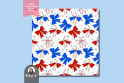 Red White Blue Baseball Pattern, a Pattern Graphic by KisbyArt (Thumbnail 3 of 3)