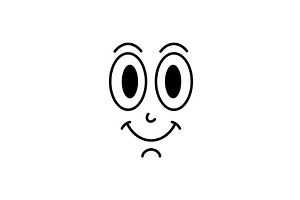 Cartoon smiley face with confident, an Object Illustration by GraphiShop