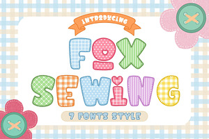 Fox Sewing 7 Fonts Style, a Handwritten Font by Fox7 By Rattana