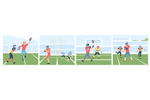 Rugby sport scenes. American, a Sport Illustration by LadadikArt