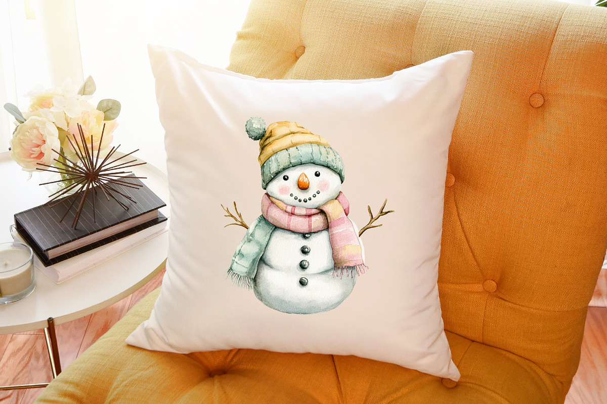 Christmas Snowman Clipart, Christmas, an Illustration by Sublimation Artist (Photo 6 of 6)