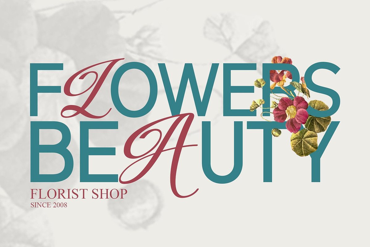 Flowery Unique Sans Serif Font, a Sans Serif Font by Luna Shop (Photo 7 of 7)