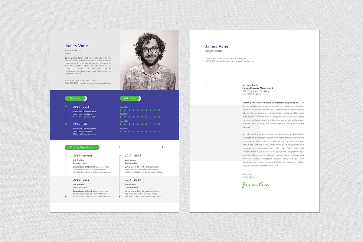 Resume and Cover Letter, a Resume Template by graphicook (Photo 1 of 3)