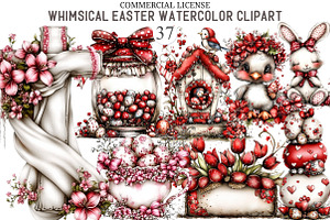Easter Frame Watercolor Clipart, an Illustration by designcity5