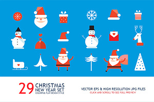 29 Christmas & New Year elements set