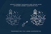 Coastal Line Art Logo Bundle, a Branding & Logo Template by Ellen Carty Design (Thumbnail 6 of 11)