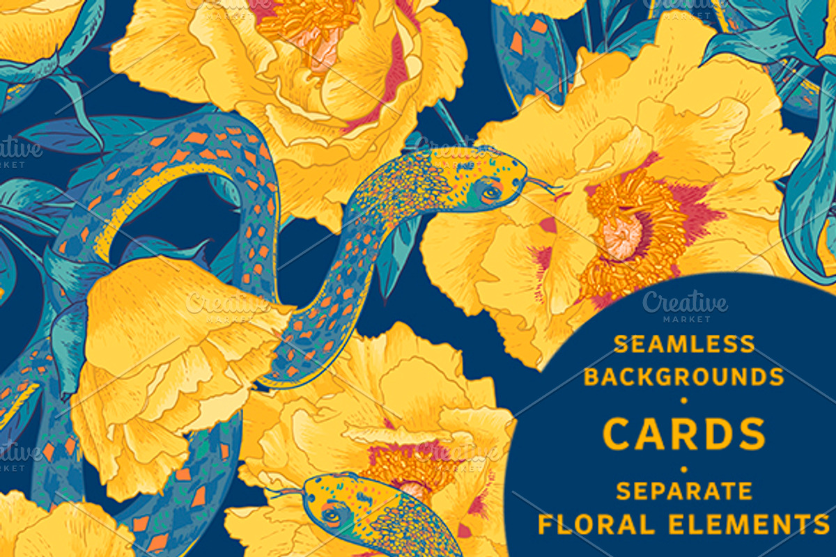 Yellow flowers background and cards