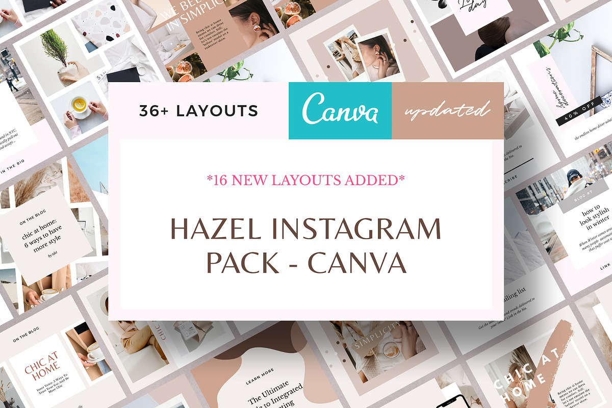 Hazel Instagram Pack - Canva, a Social Media Template by Crevo Studio (Photo 1 of 9)