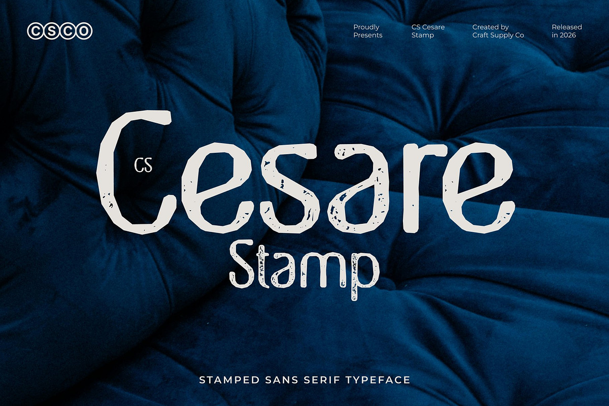 CS Cesare Stamp, a Sans Serif Font by Craft Supply Co. (Photo 1 of 8)