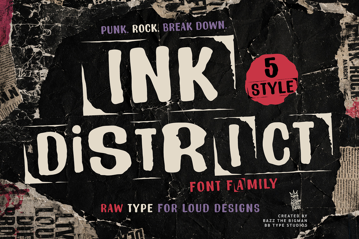 Ink District, a Symbol Font by BBtypeStudios (Photo 1 of 15)