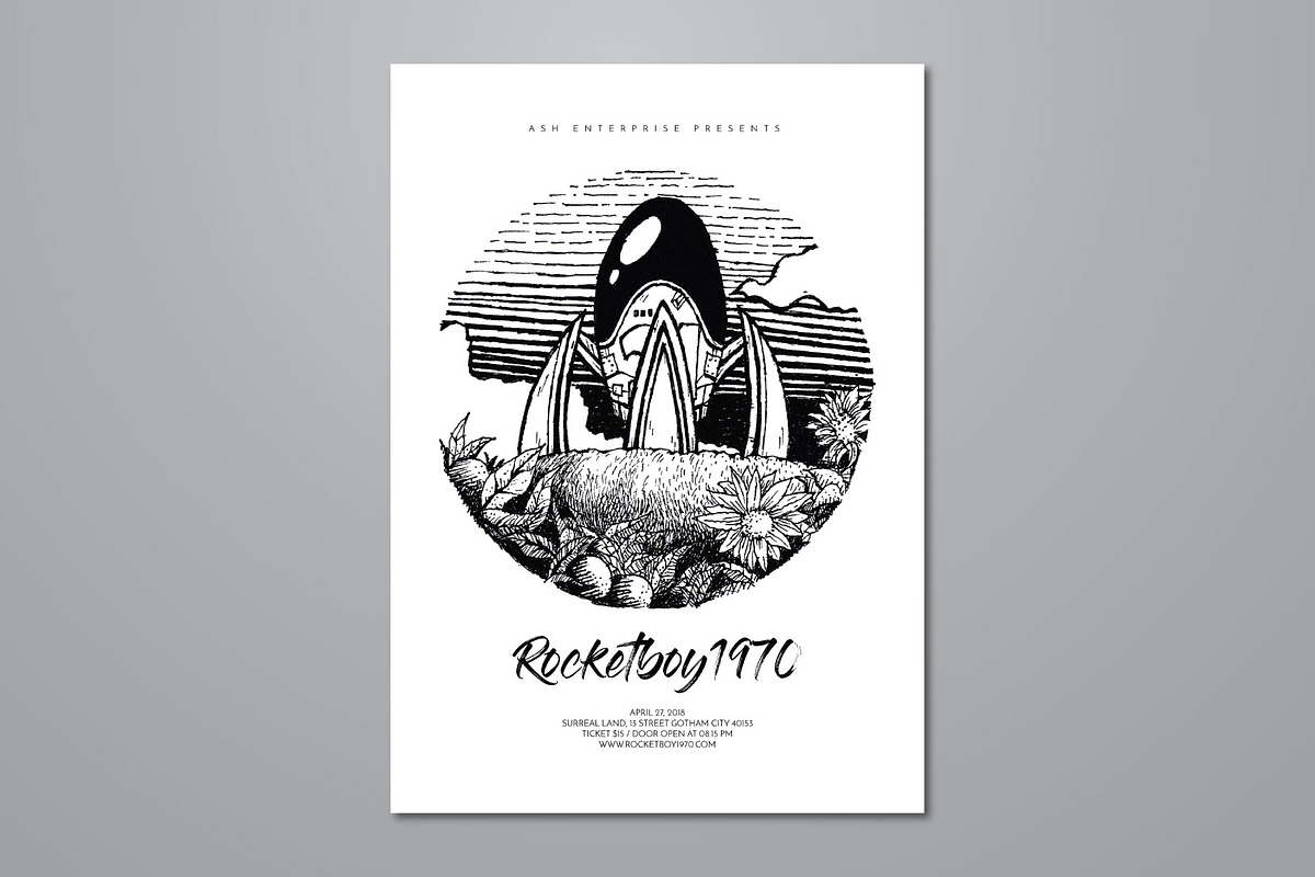 Hand Drawn Rocket Flyer, a Flyer Template by ashenterprise (Photo 1 of 6)