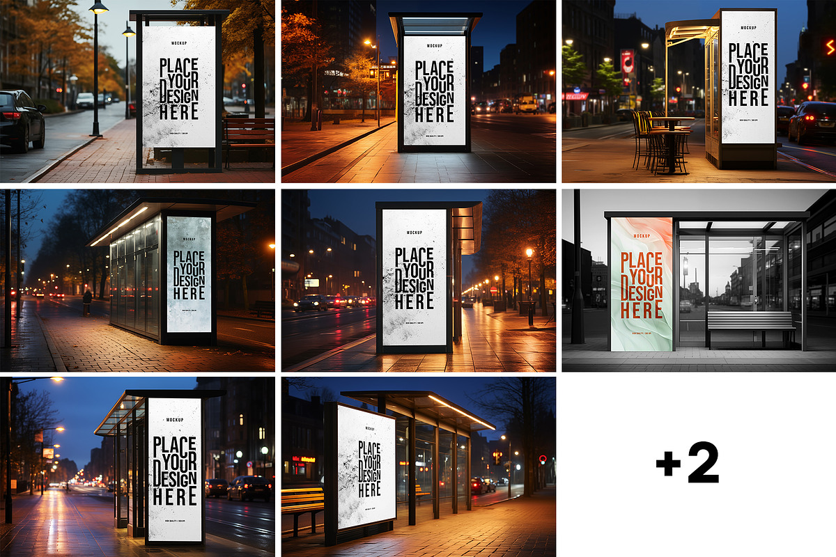 Bus Stop Poster Mockup, an Advertising Mockup by dpi (Photo 2 of 12)