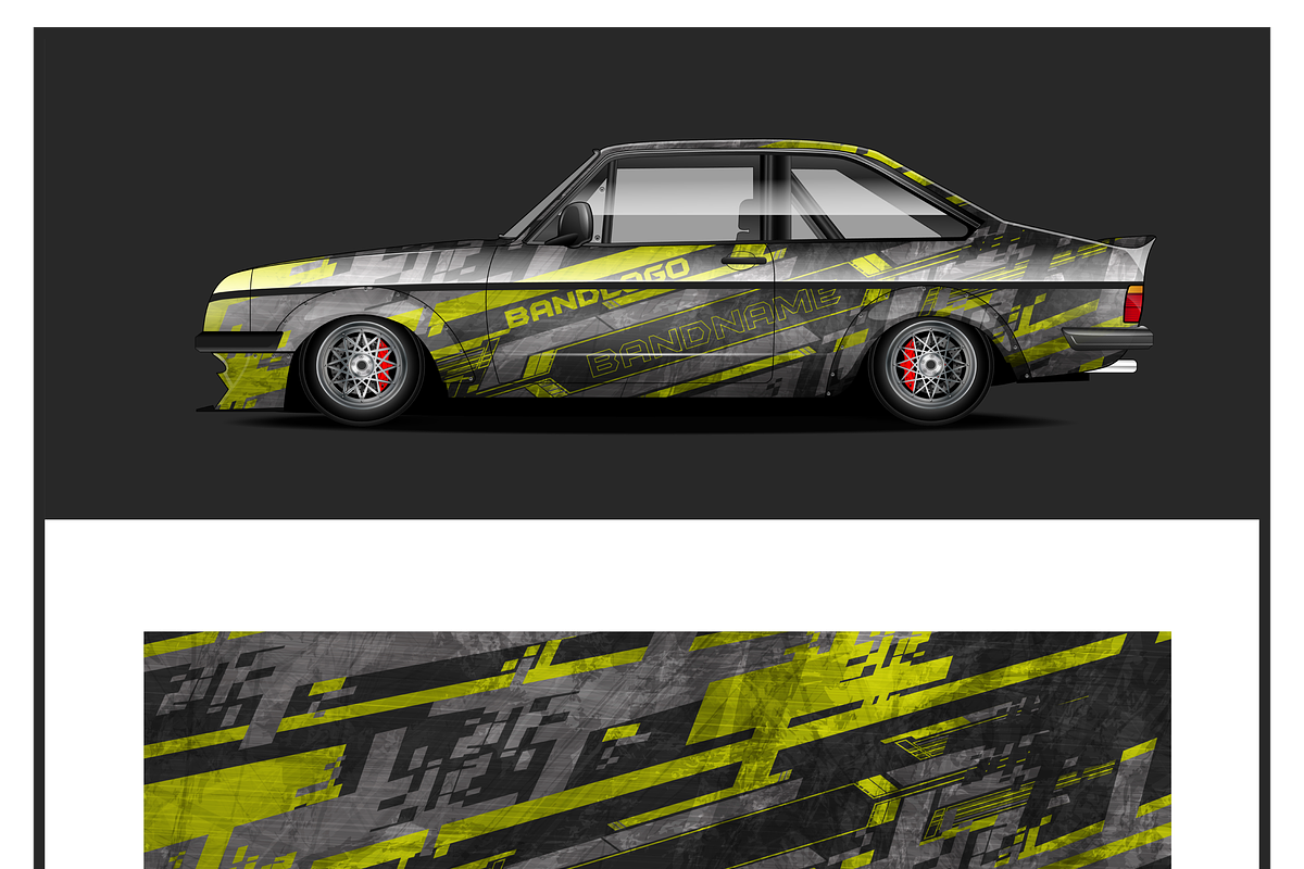 Dynamic Racing Car Wrap Design, an Object Illustration by CarWrap design (Photo 3 of 3)