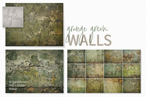 Grunge Green Wall Paintings