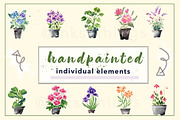 Watercolor Garden Pot Plants, an Illustration by Inksnthings (Thumbnail 2 of 6)