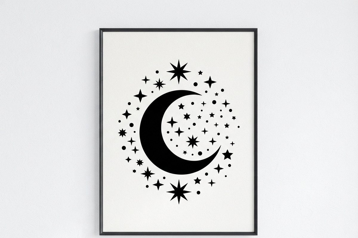 50 Crescent Moon with Stars, an Empty State Illustration by Amazin_art (Photo 13 of 47)