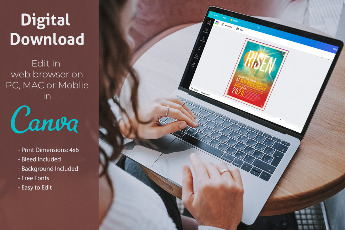 Risen Church Flyer Template | Canva, a Flyer Template by loswl (Photo 2 of 5)