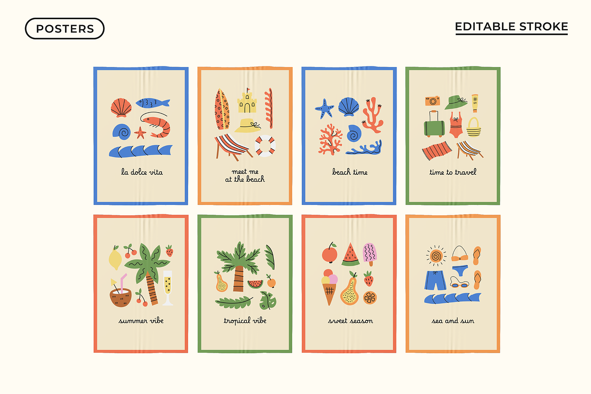 Summer Time Vector Illustration Kit, an Object Graphic by semenova.sense (Photo 3 of 13)
