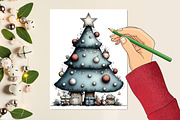 Christmas Tree Clipart, an Illustration by designcity5 (Thumbnail 5 of 5)