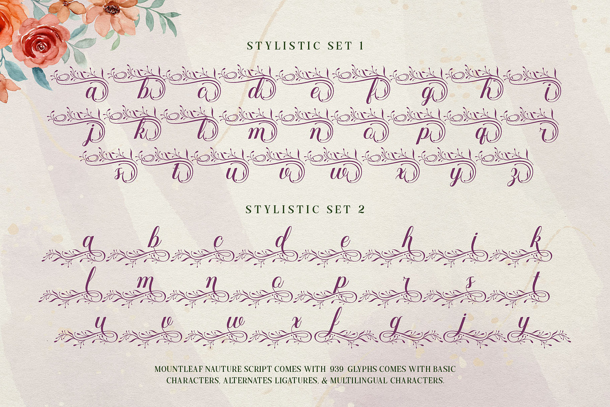 Mountleaf Typeface, a Script Font by alit design (Photo 3 of 20)