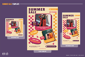 Retro Summer Sale Flyer Design, a Print Template by NOX Labs
