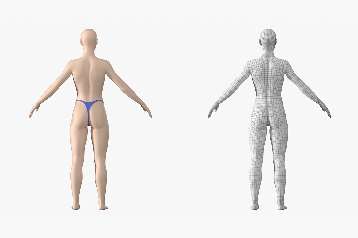 Natural Female 01 A-Pose Base Mesh, a Characters & Person 3D Model by VK Studio (Photo 7 of 26)