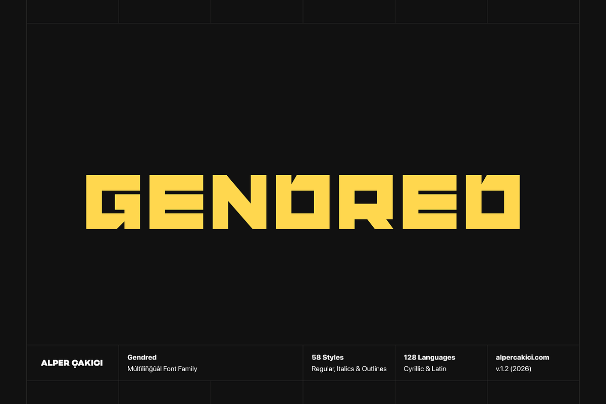 Gendred Squared Typeface, a Font by alpercakici (Photo 1 of 11)