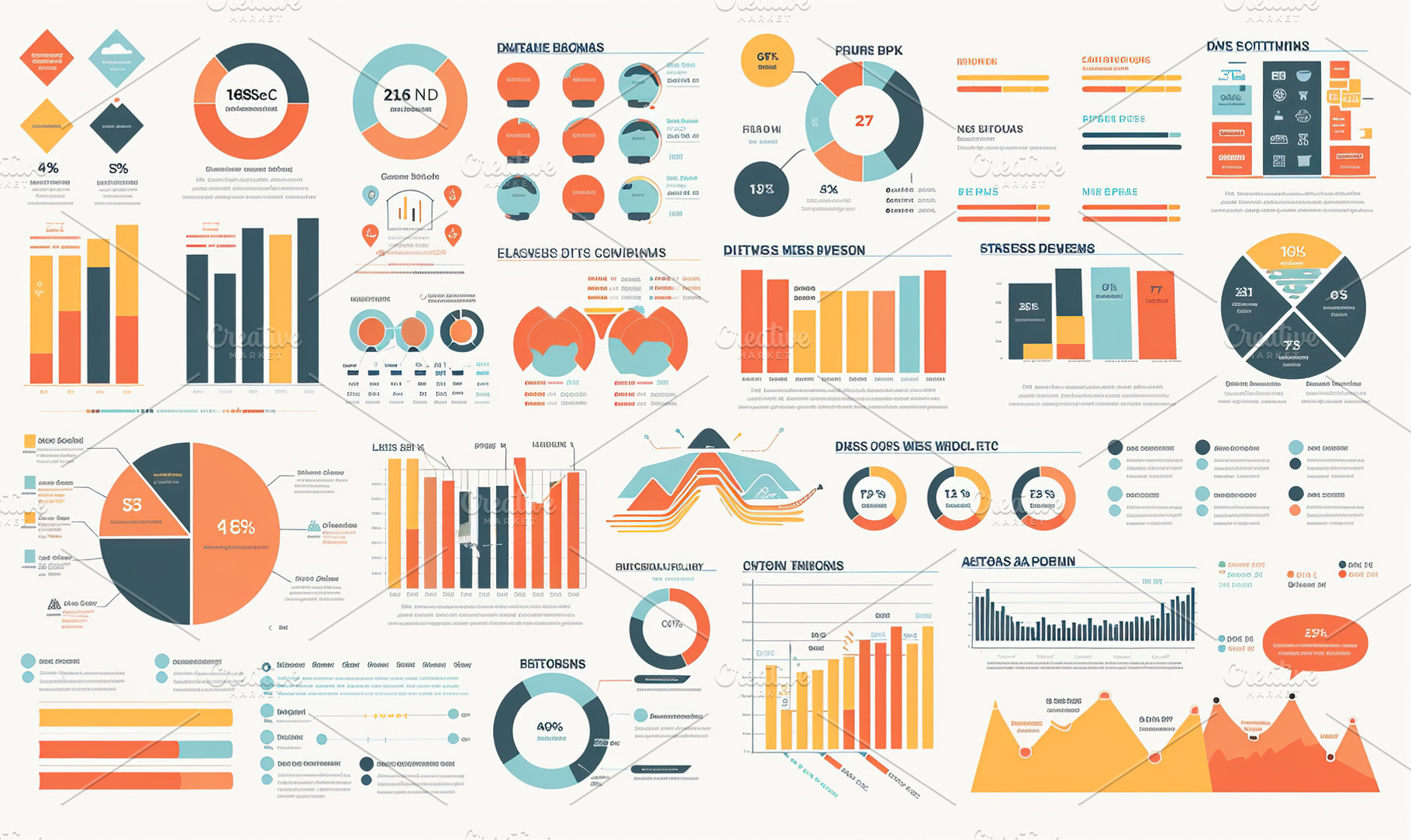 An array of colorful infographics di, a Photo by LOGOCREATIVE