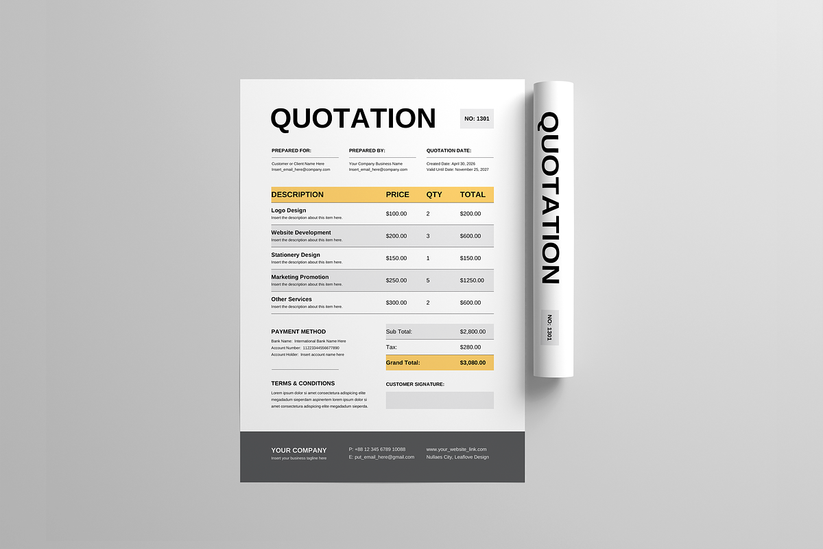 Quotation, a Stationery Template by Leaflove
