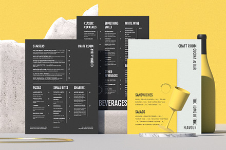 Cardboard MENU TEMPLATE | Brochure Templates ~ Creative Market
