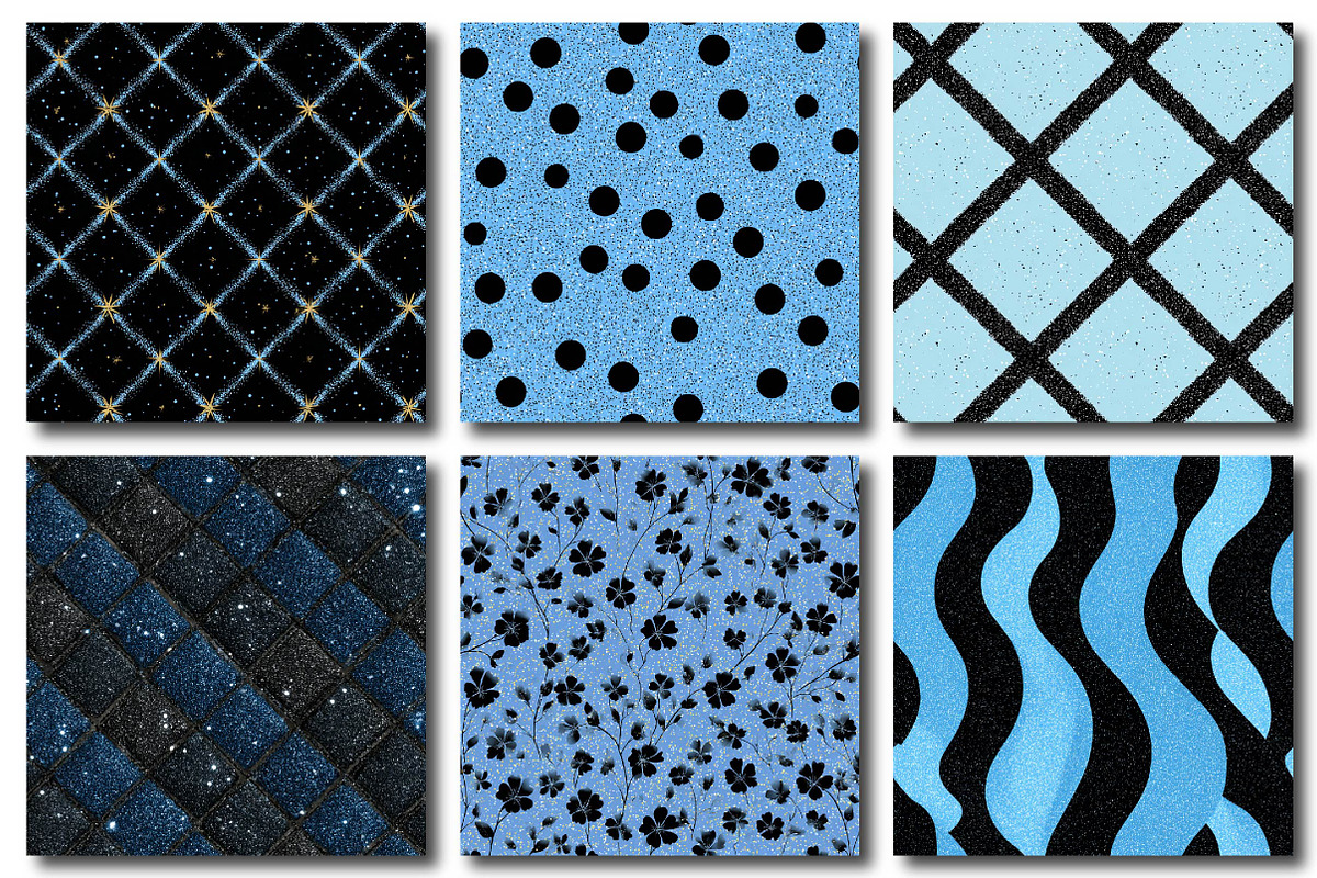 Baby Blue and Black Glitter, a Texture Illustration by DreamPrint404 (Photo 2 of 4)
