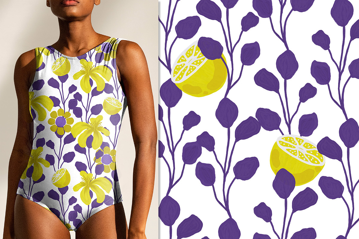 Summer Fruits Flowers Seamless Patte, a Pattern Graphic by KomannaArt (Photo 8 of 11)