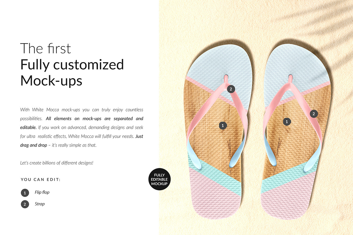 Flip Flops 9x Mock-ups, a Print Template by Mocca Mockups Store (Photo 3 of 5)
